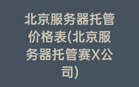 北京服务器托管价格表(北京服务器托管赛X公司)