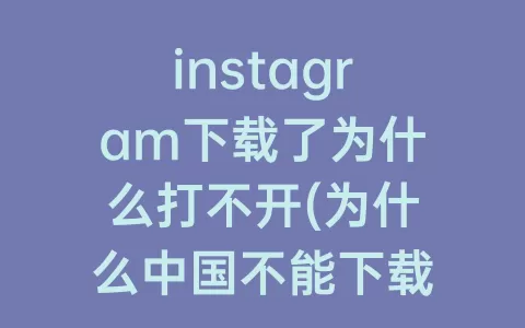 instagram下载了为什么打不开(为什么中国不能下载instagram)