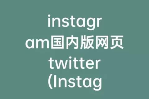 instagram国内版网页twitter(Instagram网页版入口)