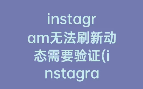 instagram无法刷新动态需要验证(instagram一直无法刷新动态)