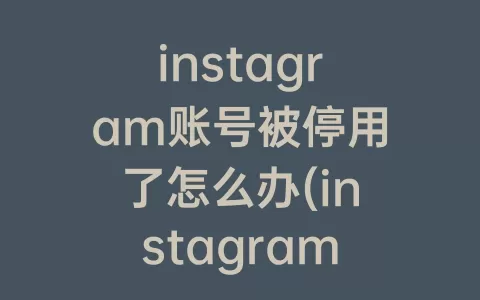 instagram账号被停用了怎么办(instagram账号购买1元)