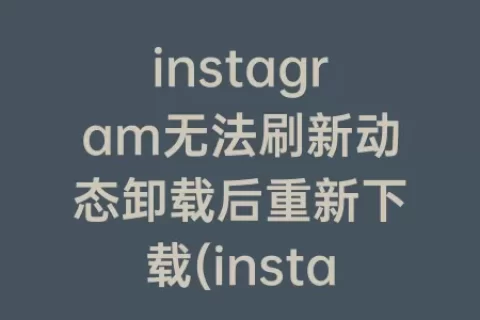 instagram无法刷新动态卸载后重新下载(instagram无法刷新动态怎么办)