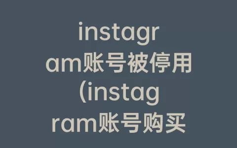 instagram账号被停用(instagram账号购买1元)