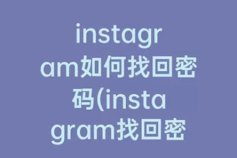 instagram如何找回密码(instagram找回密码出错)
