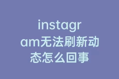instagram无法刷新动态怎么回事