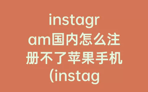 instagram国内怎么注册不了苹果手机(instagram苹果版下载)