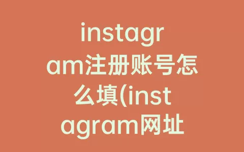 instagram注册账号怎么填(instagram网址怎么填)