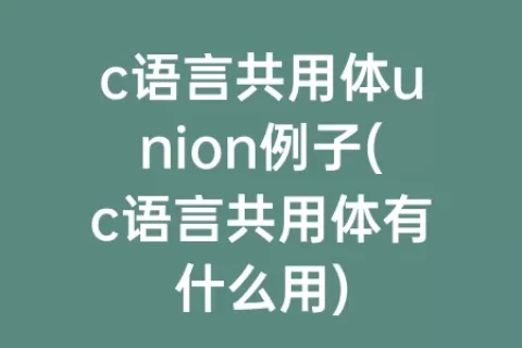 c语言共用体union例子(c语言共用体有什么用)