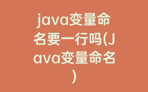 java变量命名要一行吗(Java变量命名)