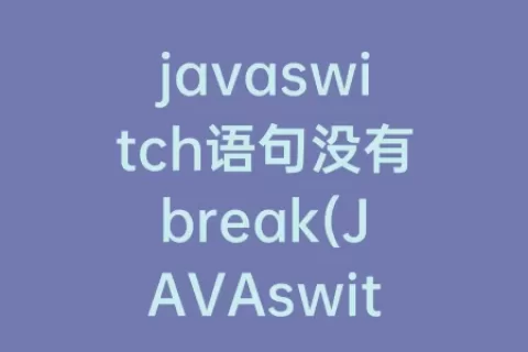 javaswitch语句没有break(JAVAswitch语句)