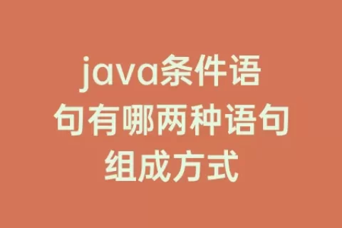 java条件语句有哪两种语句组成方式