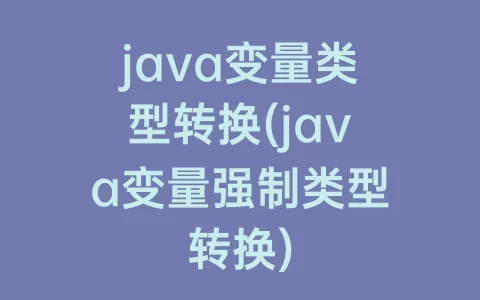 java变量类型转换(java变量强制类型转换)