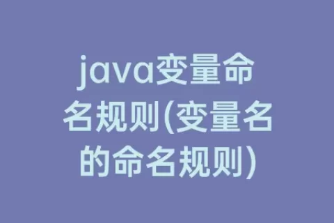 java变量命名规则(变量名的命名规则)