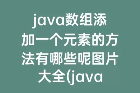 java数组添加一个元素的方法有哪些呢图片大全(java数组拷贝)