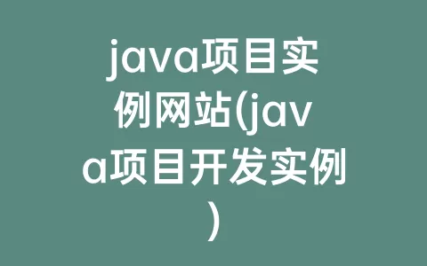 java项目实例网站(java项目开发实例)