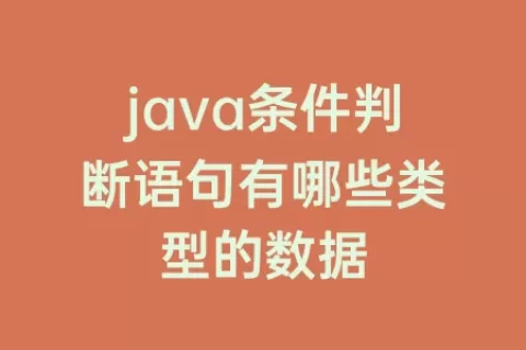 java条件判断语句有哪些类型的数据