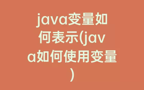 java变量如何表示(java如何使用变量)