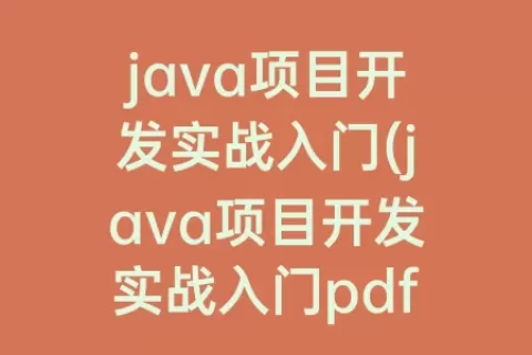 java项目开发实战入门(java项目开发实战入门pdf)