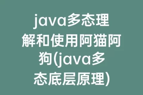 java多态理解和使用阿猫阿狗(java多态底层原理)