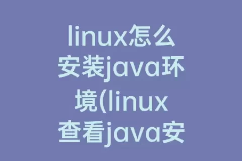 linux怎么安装java环境(linux查看java安装位置)