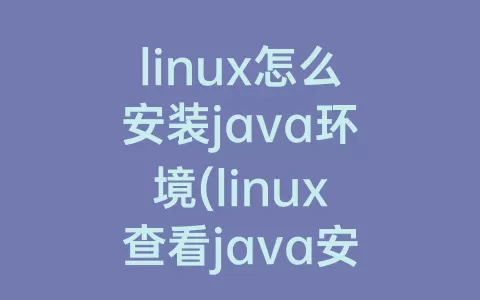 linux怎么安装java环境(linux查看java安装位置)