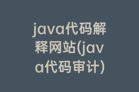 java代码解释网站(java代码审计)