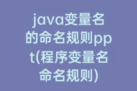 java变量名的命名规则ppt(程序变量名命名规则)