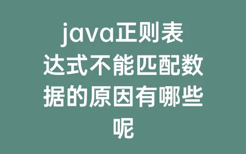 java正则表达式不能匹配数据的原因有哪些呢