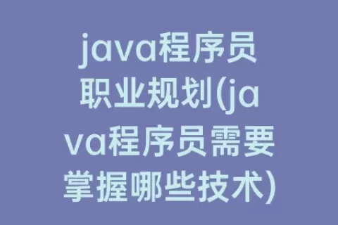 java程序员职业规划(java程序员需要掌握哪些技术)
