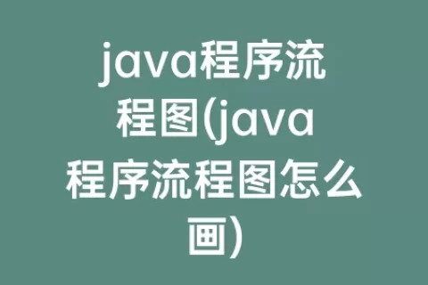 java程序流程图(java程序流程图怎么画)
