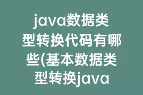 java数据类型转换代码有哪些(基本数据类型转换java代码)