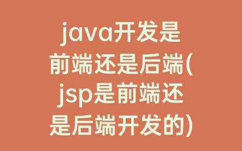 java开发是前端还是后端(jsp是前端还是后端开发的)