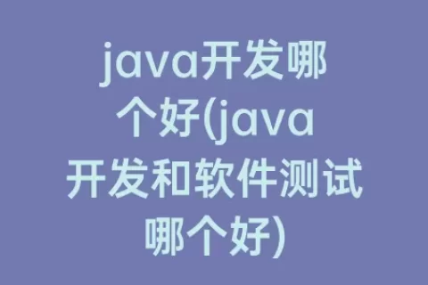 java开发哪个好(java开发和软件测试哪个好)