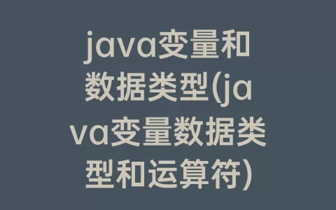 java变量和数据类型(java变量数据类型和运算符)