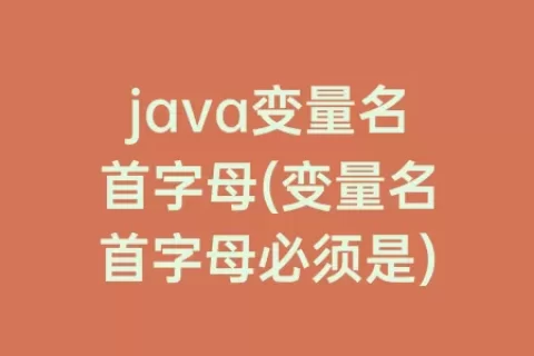 java变量名首字母(变量名首字母必须是)