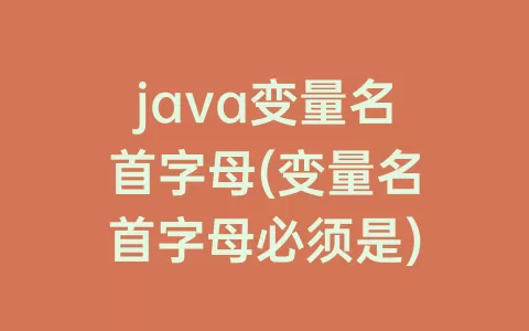 java变量名首字母(变量名首字母必须是)