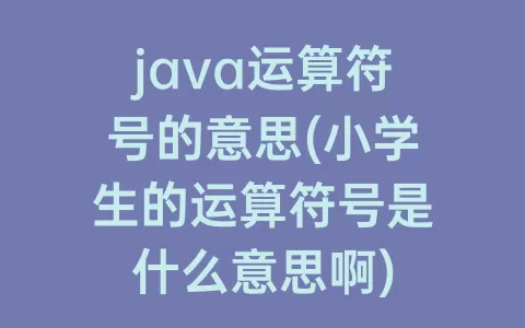 java运算符号的意思(小学生的运算符号是什么意思啊)