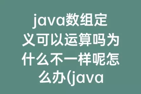 java数组定义可以运算吗为什么不一样呢怎么办(java定义数组)