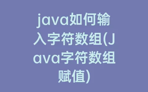 java如何输入字符数组(Java字符数组赋值)