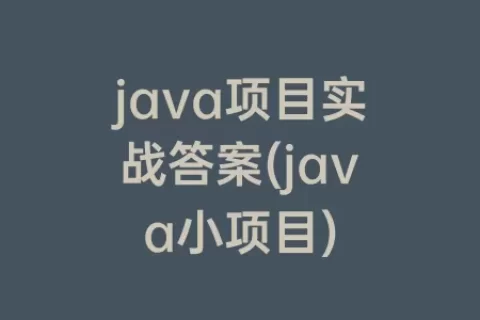 java项目实战答案(java小项目)