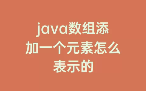 java数组添加一个元素怎么表示的