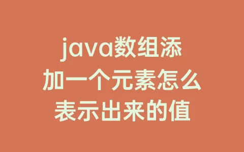 java数组添加一个元素怎么表示出来的值