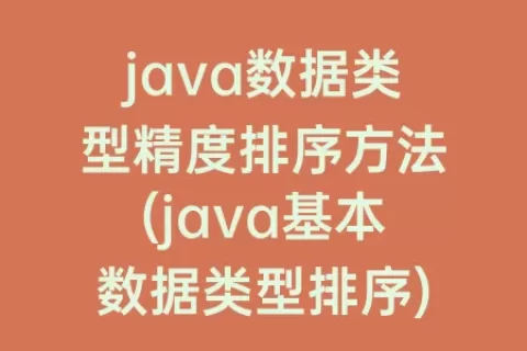 java数据类型精度排序方法(java基本数据类型排序)