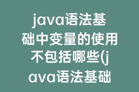 java语法基础中变量的使用不包括哪些(java语法基础)