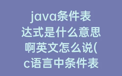 java条件表达式是什么意思啊英文怎么说(c语言中条件表达式是什么意思)