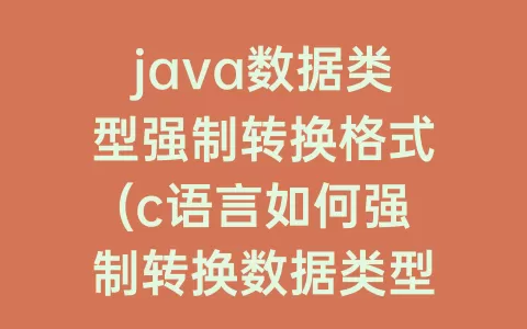 java数据类型强制转换格式(c语言如何强制转换数据类型)