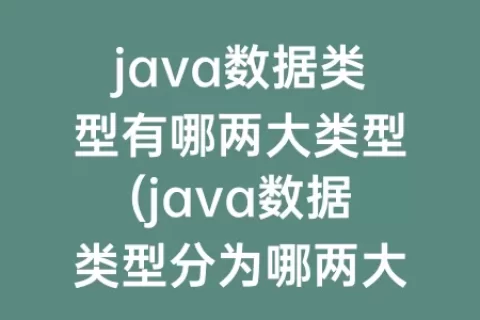 java数据类型有哪两大类型(java数据类型分为哪两大类)