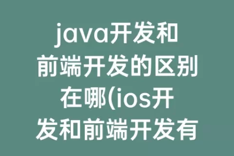 java开发和前端开发的区别在哪(ios开发和前端开发有什么区别)