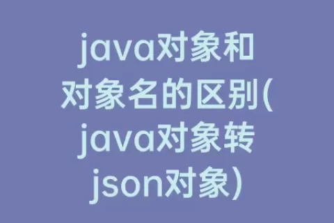java对象和对象名的区别(java对象转json对象)