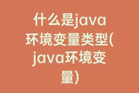 什么是java环境变量类型(java环境变量)
